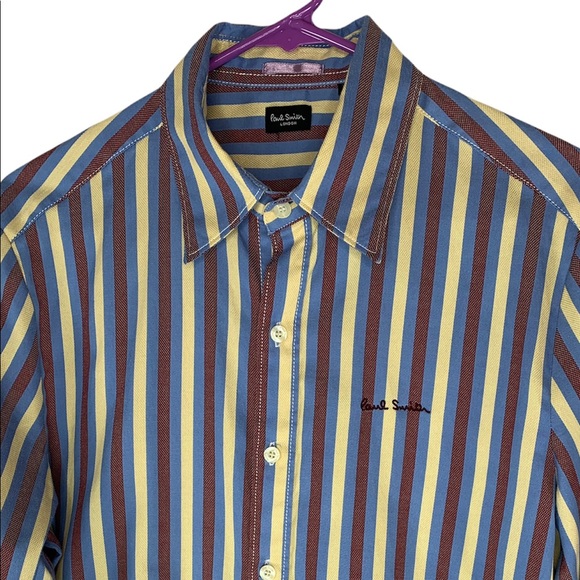 Paul Smith London Men’s Large Long Sleeve Shirt Striped - Picture 3 of 11